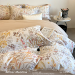AmberMeadow Luxury Printed 4-Piece Bedding Set 100S 100% Pure Cotton Sateen High End Bedroom Linens - Image 4