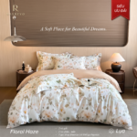 Floral Haze Luxury 100S 100% Cotton Printed 4-Piece Bedding Set