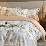 Floral Haze Luxury 100S 100% Cotton Printed 4-Piece Bedding Set - Image 3