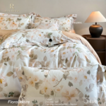 Floral Haze Luxury 100S 100% Cotton Printed 4-Piece Bedding Set - Image 2