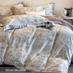 FloraMuse Velvet Meadow 100S Long Staple Cotton Sateen Bedding Set, Artistic Pastoral Print Luxury 4-Piece Flat Sheet Bed Linen - Image 5